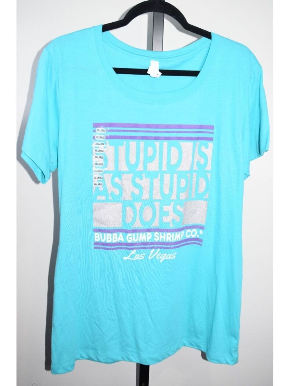 Bubba Gump Shrimp Co Las Vegas T-Shirt Size XXL Teal Graphic